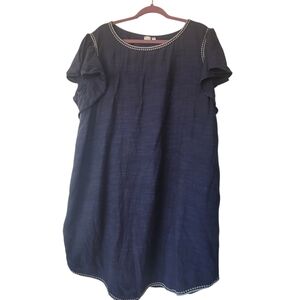 Gap 2XL Dress Navy Flutter Sleeve Shift Dress